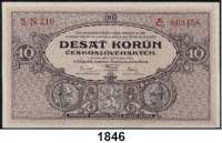 P A P I E R G E L D,AUSLÄNDISCHES  PAPIERGELD Tschechoslowakei 10 Kronen 2.1.1927.  20 Kronen(2) 1.10.1926.  Pick 20 a, 21 a, 21 s.   LOT. 3 Scheine.