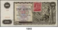 P A P I E R G E L D,AUSLÄNDISCHES  PAPIERGELD Tschechoslowakei 1000 Korun 25.11.1940.  Perforiert SPECIMEN.  Schein mit und ohne Marke.  Pick 13 s.  LOT. 2 Scheine.