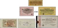 P A P I E R G E L D   -   N O T G E L D,Reichsbahn Berlin LOT. von 333 Scheinen.  1 Million Mark(75) 12.8.1923.  2 Millionen Mark (21) 20.8.1923.  5 Millionen Mark(9) 22.8.1923.  10 Millionen Mark (22) 2.9.1923.  20 Millionen Mark(29) 18.9.1923.  50 Millionen Mark(14) 18.9.1923.   100 Millionen Mark (30) 25.9.1923.  200 Millionen Mark (27) 10.10.1923.  500 Millionen Mark(13) 10.10.1923.  1, 20(2) und 50 Milliarden Mark 18.10.1923.  100 Milliarden Mark(53) 27.10.1923.  5 und 10(2) Billionen Mark 27.10.1923.  Der Reichsverkehrsminister, Berlin 1923.  500 Milliarden Mark(28) 3.11.1923.  20 Billionen Mark(2) 5.11.1923.  2 Billionen Mark(3) 6.11.1923.  Wenige Scheine mit Klebemarke, einige Scheine mit Stempelungen (siehe Foto).  Aus Müller/Geiger/Grabowski 002.1 bis 002.31.
