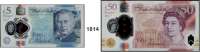 P A P I E R G E L D,AUSLÄNDISCHES  PAPIERGELD Großbritannien 5 Pfund 1990.  10(2) Pfund 2016.  20(2) Pfund 2018.  50 Pfund 2020.  5 Pfund 2023.  Pick 382 c, 395, -, -, -.  LOT. 7 Scheine.
