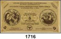 P A P I E R G E L D,Besatzungsausgaben des II. Weltkrieges Litauen Ostland Spinnstoffwaren-Punktwertschein. 5 Punkte o.D.(-30.4.1944).  Ohne KN.  Drfa. deutsch.  Grabowski/Huschka/Schamberg LT 15 b.