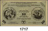 P A P I E R G E L D,Besatzungsausgaben des II. Weltkrieges Litauen Ostland Spinnstoffwaren-Punktwertschein. 10 Punkte o.D.(-30.4.1944).  Ohne KN.  Drfa. deutsch.  Grabowski/Huschka/Schamberg LT 16 b.