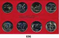 Deutsche Demokratische Republik,K U R S S Ä T Z E  Schadowfries-Satz. 1984  Mzz. A.  8 Kupfer-Nickel-Medaillen.  Im Originalrahmen (rot) 