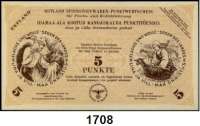 P A P I E R G E L D,Besatzungsausgaben des II. Weltkrieges Estland Ostland Spinnstoffwaren-Punktwertschein. 5 Punkte o.D.(-30.4.1943).  Ohne KN.  Drfa. deutsch.  Grabowski/Huschka/Schamberg ES 3 c.