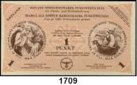 P A P I E R G E L D,Besatzungsausgaben des II. Weltkrieges Estland Ostland Spinnstoffwaren-Punktwertschein. 1 Punkt o.D.(-30.4.1944). Ohne KN. Drfa. deutsch, mit