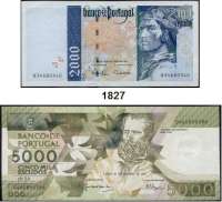 P A P I E R G E L D,AUSLÄNDISCHES  PAPIERGELD Portugal 50(2) Escudos 28.5.1968.  5.000 Escudos 31.10.1991.  500 Escudos 17.4.1997.  2000 Escudos 11.9.1997.  1000 Escudos 7.11.2000.    Pick 174 a(2), 184 d, 187 a, 188 d, 189 c.  LOT. 6 Scheine.