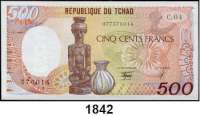 P A P I E R G E L D,AUSLÄNDISCHES  PAPIERGELD Tschad 500 Francs 1.1.1990.  Pick 9 d.