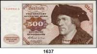P A P I E R G E L D,BUNDESREPUBLIK DEUTSCHLAND  500 Deutsche Mark 2.1.1960.  V...A.  Ros. BRD-11 a.