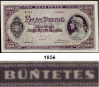 P A P I E R G E L D,AUSLÄNDISCHES  PAPIERGELD Ungarn 100 Pengö 5.4.1945.  Pick 111 b.  Mit teilweise lfd. KN.  LOT. 8 Scheine.