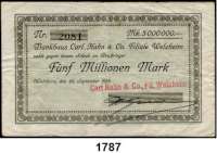 P A P I E R G E L D   -   N O T G E L D,Württemberg und Baden Welzheim. Bankhaus Carl Hahn & Co.  5 Millionen Mark 20.9.1923.  Keller 5540 c.  LOT. 2 Scheine.