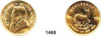 AUSLÄNDISCHE MÜNZEN,Südafrika Republik seit 1961 Krugerrand 1968 (31,1g fein).  Schön 105.  KM 73.  Fb. B 1.  GOLD..