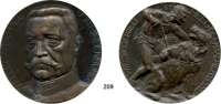 M E D A I L L E N,Personen Hindenburg, Paul von Bronzegußmedaille.  LÖWENTAL.FEC. (Artur Löwental).  Auf die Befreiung Ostpreußens.  Brustbild von vorn links als Feldmarschall. /  Siegfried bändigt den Bären.  Rand: DS1 - 5 (Exemplar aus der von Julius Menadier initiierten Edition der 