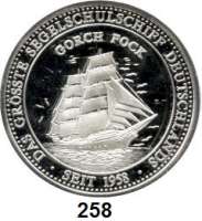 M E D A I L L E N,Schiffsmotive / Schiffsfahrt  Feinsilbermedaille o.J.  Gorch Fock - Das Größte Segelschulschiff Deutschlands.  40 mm.  20 g.