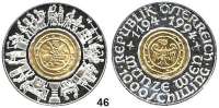 Österreich - Ungarn,Österreich 2. Republik ab 1945 1000 Schilling 1994  Bi-Metall GOLD/SILBER. (Gold  13 g fein).  800 Jahre Münzstätte Wien.  Schön 215.  KM 3018.