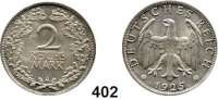 R E I C H S M Ü N Z E N,Weimarer Republik  2 Reichsmark 1925 A.  Jaeger 320.