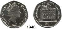 AUSLÄNDISCHE MÜNZEN,Isle  of  Man  50 Pence 1994 (Kupfer-Nickel).  100 Jahre Legislativgebäude.  Schön 991.  KM 456.