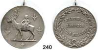 M E D A I L L E N,Schützen Nieder-Wöllstadt Versilberte Bronzemedaille 1925.  Auf die Standweihe.  34 mm.  14,23 g.