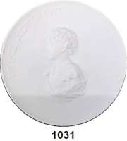 MEDAILLEN AUS PORZELLAN,Staatliche Porzellan-Manufaktur MEISSEN Berlin 1991 weiß.  Staatliche Museen - Prinz Adelbert.  Weigelt 10013.  (Auflage 200 Exemplare).  100 mm.