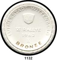 MEDAILLEN AUS PORZELLAN,Staatliche Porzellan-Manufaktur MEISSEN Wittenberg 1962 weiß (einseitig), 