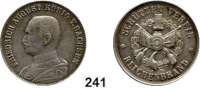 M E D A I L L E N,Schützen Reihenbrand Silbermedaille o.J.  Schützenverein Reichenbrand.  Brustbild Friedrich August II. von Sachsen nach links. /  Zielscheibe, Flaggen und Schützensymbole.  28,5 mm.  9,98 g.