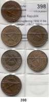 R E I C H S M Ü N Z E N,Weimarer Republik  4 Reichspfennig 1932 A bis J.  Jaeger 315.  SATZ. 6 Stück.