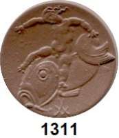P O R Z E L L A N M Ü N Z E N,S T Ä D T E M Ü N Z E N Boldixum 1 Mark o.J.(1920) braun (29,5 mm).  Gipsform.  Menzel 3147.7.