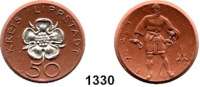 P O R Z E L L A N M Ü N Z E N,S T Ä D T E M Ü N Z E N Lippstadt 50 Pfennig 1921 braun, Rose silber.  Probe.  Menzel 15378.6.