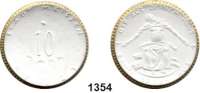 P O R Z E L L A N M Ü N Z E N,S T Ä D T E M Ü N Z E N Meissen 10 Mark 1921 weiß mit Goldrand.  Gipsform.  Menzel 16528.22..
