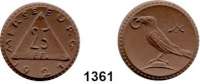 P O R Z E L L A N M Ü N Z E N,S T Ä D T E M Ü N Z E N Merseburg 25 Pfennig 1921 braun.  Gipsform.  Menzel 16632.1.