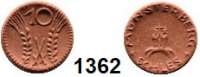 P O R Z E L L A N M Ü N Z E N,S T Ä D T E M Ü N Z E N Münsterberg 10 Pfennig o.J.(1920) braun.  Gipsform.  15 mm Ø  Menzel 18133.1.