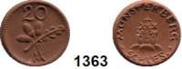 P O R Z E L L A N M Ü N Z E N,S T Ä D T E M Ü N Z E N Münsterberg 20 Pfennig o.J.(1920) braun.  Gipsform.  Menzel 18133.4.