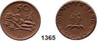 P O R Z E L L A N M Ü N Z E N,S T Ä D T E M Ü N Z E N Münsterberg 50 Pfennig o.J.(1920) braun.  Gipsform.  Menzel 18133.13