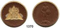 P O R Z E L L A N M Ü N Z E N,S T Ä D T E M Ü N Z E N Münsterberg 5 Mark o.J. (1922) braun, Rand und Dreieck mit Strahlenbündel gold.  Menzel 18133.33.