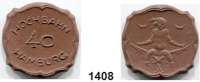 P O R Z E L L A N M Ü N Z E N,F I R M E N M Ü N Z E N Hamburg 40 Pfennig o.J.(1920) braun.  Gipsform.  Hochbahn.  Menzel 10551.2.