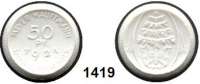 P O R Z E L L A N M Ü N Z E N,F I R M E N M Ü N Z E N Tannhausen 50 Pfennig 1921 weiß.  Meyer Kauffmann.  Menzel 24784.4.