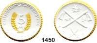P O R Z E L L A N M Ü N Z E N,SPENDENMÜNZEN VON VERBÄNDEN UND VEREINEN Ostsachsen 5 Mark 1921 weiß, Rand und Ähren gelb.  Reichsheimstättenbund.