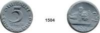 P O R Z E L L A N M Ü N Z E N,Münzen von anderen Deutschen Keramischen Fabriken Stuttgart 5 Mark 1921 hellblau, ohne Glasur..  Menzel 24603.5.
