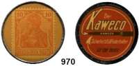 Notmünzen; Marken und Zeichen,0 Wiesloch (Baden) Der Kaweco Sicherheitsfüllfederhalter ist der beste.  Briefmarkenkapselgeld.  10 Pfennig Germania.  Menzel 27248.2.