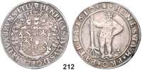Deutsche Münzen und Medaillen,Braunschweig - Wolfenbüttel Heinrich Julius 1589 - 1613 Taler 1610, Zellerfeld.  28,74 g.  Welter 645 B.  Dav. 6215.