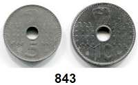 Besetzte Gebiete  -  Kolonien  -  Danzig,Reichskreditkasse  5 und 10 Reichspfennig 1940 A.  Jaeger 618 und 619.  LOT. 2 Stück.