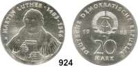Deutsche Demokratische Republik,  20 Mark 1983.  500. Geburtstag von Martin Luther.