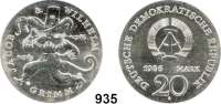Deutsche Demokratische Republik,  20 Mark 1986.  200. Geburtstag der Gebrüder Grimm.