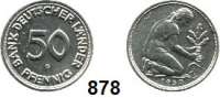 B U N D E S R E P U B L I K,  50 Pfennig 1950 G.  Bank Deutscher Länder.  Jaeger 379
