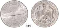 R E I C H S M Ü N Z E N,Weimarer Republik  5 Reichsmark 1930 A.  Jaeger 343.  Zeppelin.