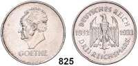 R E I C H S M Ü N Z E N,Weimarer Republik  3 Reichsmark 1932 F.  Jaeger 350.  Goethe.