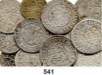 Deutsche Münzen und Medaillen,Sachsen LOTS     LOTS     LOTS Dreier 1540 Annaberg; Dreier 1549 T (ss, Druckstellen); Groschen 1569 HB (Randkerbe); Dreier 1557 Annaberg; Dreier 1599; Groschen 1623(2), 1626, 1631, 1633; Dreier 1629(schön) und Groschen 1656(gelocht) auf den Tod von Johann Georg I. (ohne Mzz. Eichel).  LOT. 12 Stück.