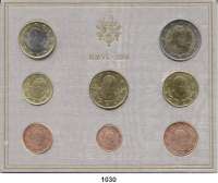 AUSLÄNDISCHE MÜNZEN,E U R O  -  P R Ä G U N G E N Vatikan Kurssatz 2006 (8 Werte).  Cent bis 2 Euro.  KM MS 113.