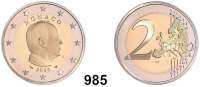 AUSLÄNDISCHE MÜNZEN,E U R O  -  P R Ä G U N G E N Monaco 2 Euro 2010.  Kursmünze.  Schön 75.  KM 195.  Im Originaletui mit Zertifikat.