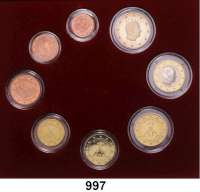 AUSLÄNDISCHE MÜNZEN,E U R O  -  P R Ä G U N G E N Monaco Kursmünzensatz 2006 (8 Werte).  Cent bis 2 Euro.  Im Originaletui mit Zertifikat.