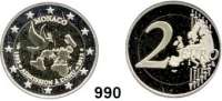 AUSLÄNDISCHE MÜNZEN,E U R O  -  P R Ä G U N G E N Monaco 2 Euro 2013.  20 Jahre UN-Mitgliedschaft.  KM 200.  Im Originaletui mit Zertifikat.